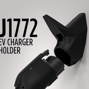 EV Charger Holder – J1772 Wall Mount for Level 2 Charging Plug & Cable | Compact Organizer for Home Garage | PETG 3D Printed