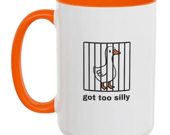 Got Too Silly Funny Silly Goose Mug, Funny Gifts, Quirky Mugs, Gift For Men, Gag Gift Ideas, Goose Behind Bars, Hilarious Gift Ideas