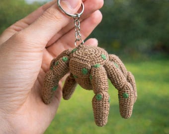 Handmade Rocky Crochet Keychain, Sci-Fi Fan Gift, Amigurumi Spider Charm