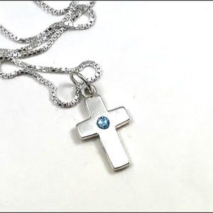 Cross Birthstone Necklace
