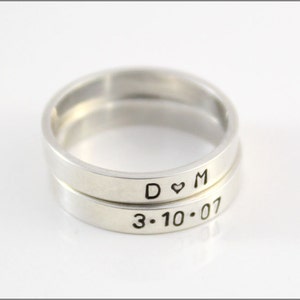 Custom Hand Made Stackable Ring | Silver Rings, Stackable Rings, Rings with Names Dates, Personalized Ring, Custom Name Ring, Skinny Ring