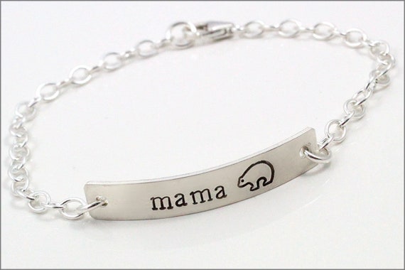 Sterling silver mama bear bracelet deals