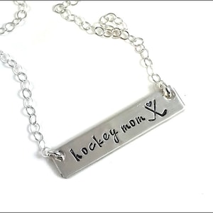 hockey mom bar necklace | hockey sticks