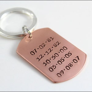 Custom Gifts for Dad Custom Date Key Chain, Special Gifts for Him, Personalized Gifts for Men, Best Gifts for Husband image 1