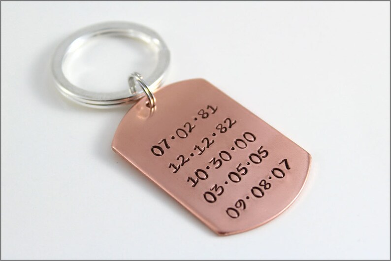 Custom Gifts for Dad Custom Date Key Chain, Special Gifts for Him, Personalized Gifts for Men, Best Gifts for Husband image 1