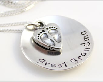 Custom Gift for Great Grandma | Sterling Silver Grandma Necklace, Beautiful Gifts for Her, Jewelry Gifts for Grandma