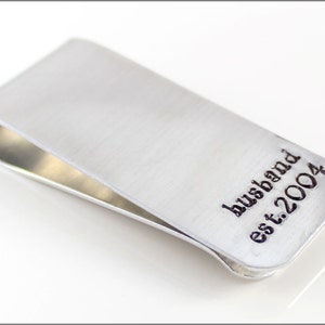 Personalized Aluminum Money Clip: Anniversary Gift for Him