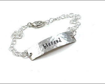 Custom Inspiration Bracelet | Sterling Silver Word Bracelet, Women's Silver Bracelet, Custom Gifts for Women, Small Gifts for Her