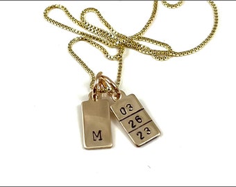 Mini Tag Necklace | Personalized Tag Necklace, Small Tag Necklace