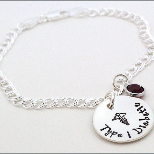 Diabetes Alert Bracelet | Medical Alert Charm Bracelet, Sterling Silver Diabetes Bracelet, Fashionable Medical Jewelry