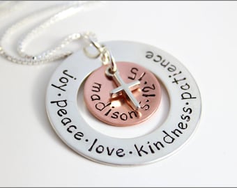 Personalized Confirmation Necklace | Custom Name + Date of Confirmation, Sterling Silver Cross, Religious Gifts for Her