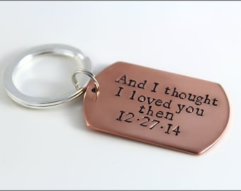 Personalized Anniversary Keychain with Wedding Date | And I Thought I Loved You Then