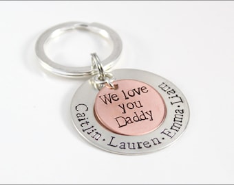 Personalized Name Keychain for Dad | Custom Father's Day Gift, We Love You Daddy