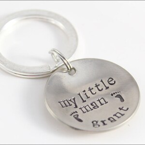 Personalized Name Keychain for Dad | My Little Man Key Chain