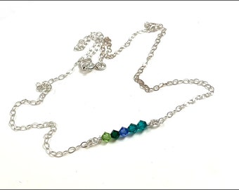 Custom Birthstone Bar Style Necklace | Simple Mom Necklace, Layering Necklace, Special Gifts for Her