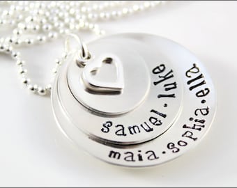 Personalized Mom Stacking Necklace | Children's Names, Custom Sterling Silver Necklace, Mommy Necklace, Grandma Necklace, Gift for Mom