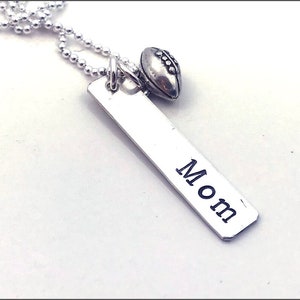 Personalized Sterling Silver Football Necklace | Sports Mom Necklace