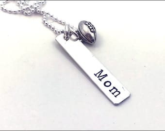 Personalized Sterling Silver Football Necklace | Sports Mom Necklace