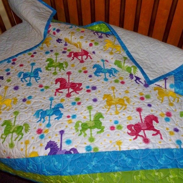Baby Quilt entitled "Pretty Prancing Ponies"