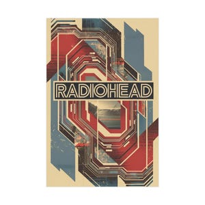 Radiohead Poster, Modern Abstract Alternative Rock Wall Art Print, Indie Music Band Decor, 90s Rock Unframed Artwork for Bedroom or Studio