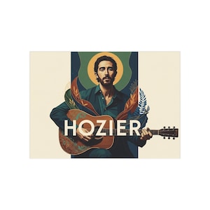 Hozier Unframed Print, Hozier Poster, Home Decor Gift, Acoustic Guitar, Hozier Wall art.