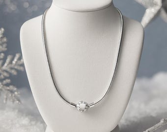 Pandora Moments Schlangenkette, S925 Sterling Silber Charm Halskette, Klassisch Elegant Schmuck für jeden Tag, Geschenk für Sie