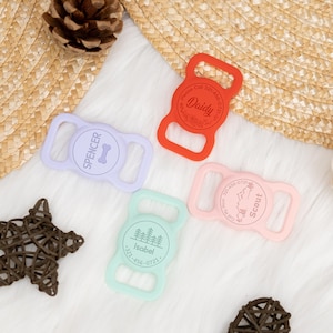 Pet Air Tag Holder for Dog Collar Personalized Engraved Airtag Case Silicone Pet Collar Holder AirTag Dog Collar Cover Dog Tag Collar