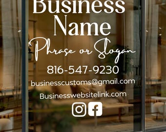 Custom Vinyl Business Decal – Personalized Logo Sticker for Storefront, Office Door, Car Window, Laptop Branding, Small Business Sign