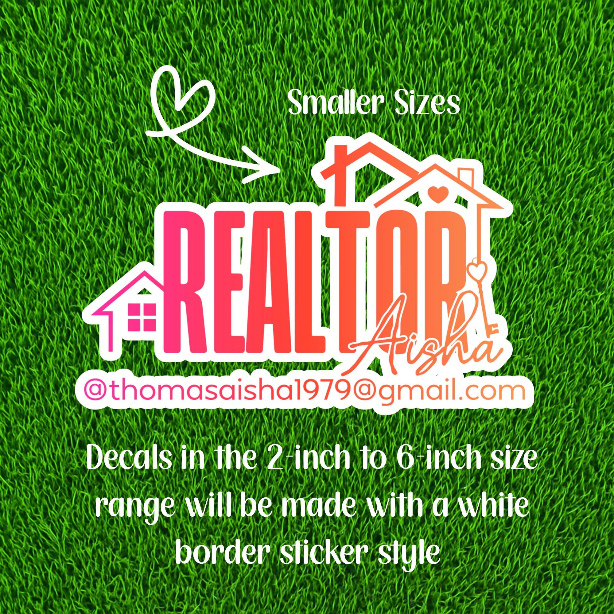 Realtor Decal Sign Custom Realtor Decal, Personalized Real Estate Agent Vinyl Sticker, Car ...