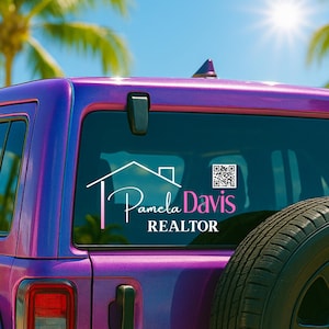 Real Estate Marketing Decal, Custom Realtor Decal for Car Window, Personalized Realtor Logo Decal, Real Estate Agent Sign, Realtor Decal