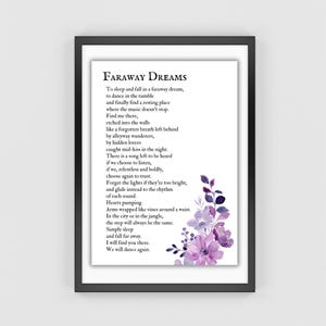 Faraway Dreams - A Love Poem of Longing | Poetry Digital Download