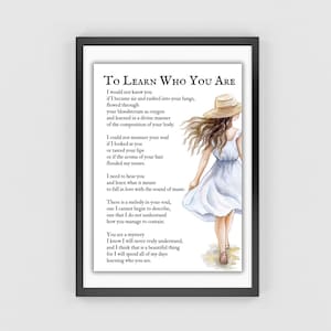To Learn Who You Are - A Poem of Dedicated Love | Poetry Digital Download