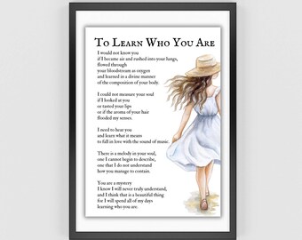 To Learn Who You Are - A Poem of Dedicated Love | Poetry Digital Download