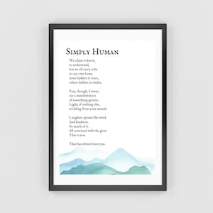 Simply Human - A Poem of Love & Finding Light in Others | Poetry Digital Download