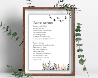 Roots Within - A Poem for Wanderers + Travelers | Poetry Digital Download
