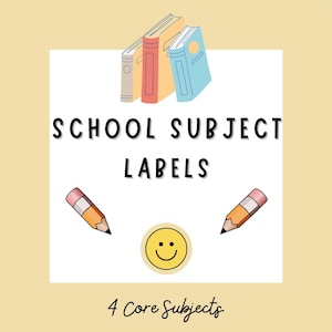 Printable 4 Core School Subject Labels Designs