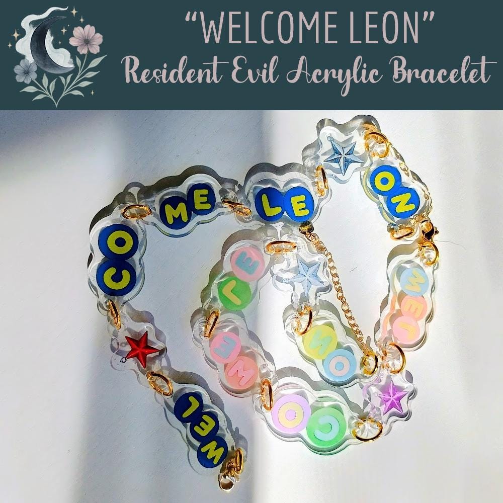 Resident Evil Leon Standee and Charm Bracelet - Etsy