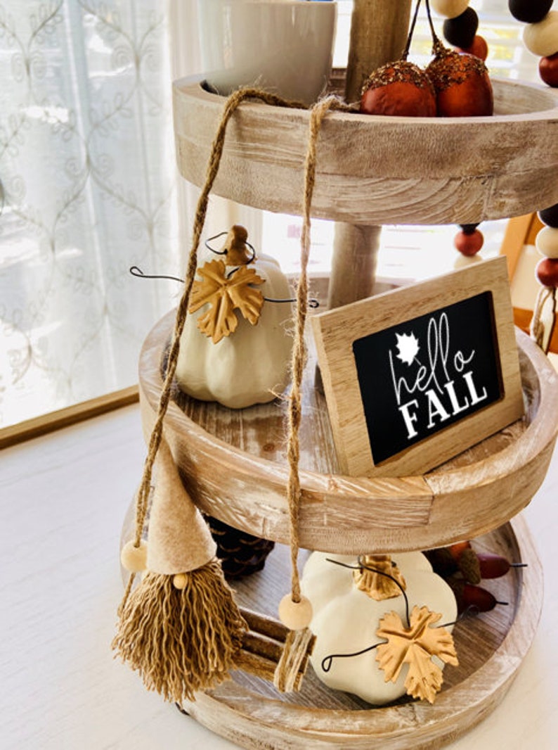 Swing Farmhouse Tiered Tray Gnome Swing Natural Jute Rope | Etsy