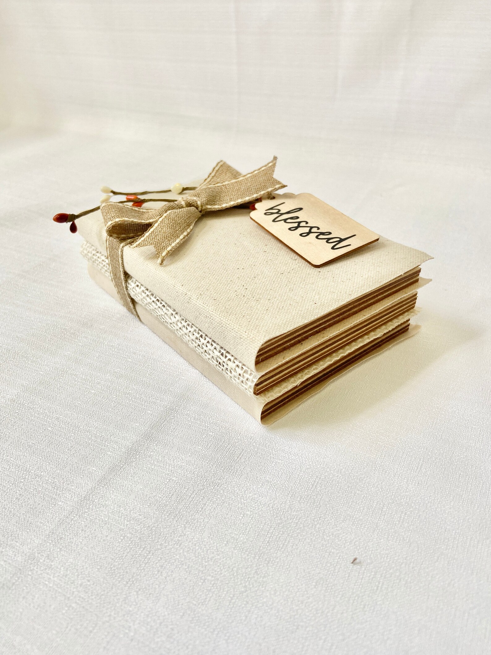 Wood and Fabric Book Stack Tiered Tray Books Tiered Tray Etsy