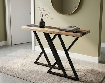 Handcrafted Curly Maple Entryway Table