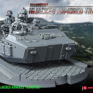 Transporte blindado secuestrado por insurgentes (rebeldes), compatible con Star Wars Legion RPG Shatterpoint Warbear