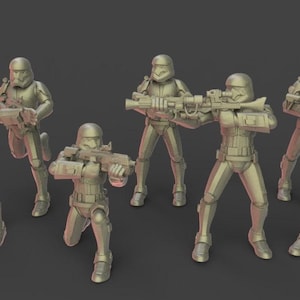 7 x clone commando proxy - warblade compatibile con star wars legion shatterpoint