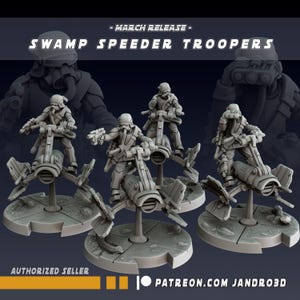 4 x swamp speeder troopers -star wars legion compatible jandro3d