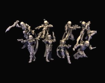 10 guerreros mandalorianos de Star Wars, Legion, RPG, compatible con Shatterpoint, Warbear