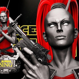 Sculpture buste 3D Aurra chante sur le thème de la guerre des étoiles par sw3d