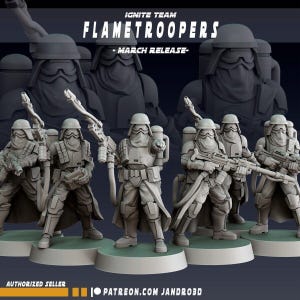 6 x  ignite team flame troopers star wars legion compatible jandro3d