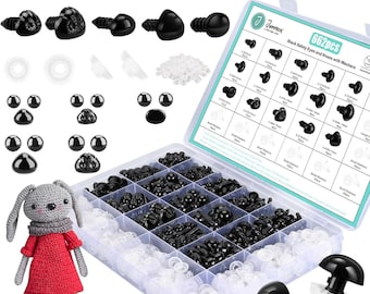 662pcs Safety Eyes and Noses for Amigurumi, Stuffed Crochet Eyes with Washers, Craft Doll Eyes and Nose for Teddy Bear,Halloween Decorations