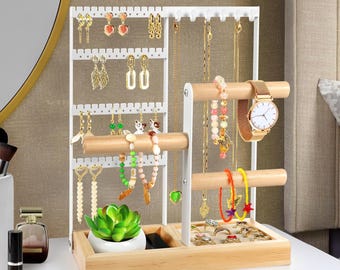 Adjustable Jewelry Organizer Stand, Necklace & Earring Jewelry Display Stand, Perfect for Long Necklaces, Earrings Jewelry Storage For Girls