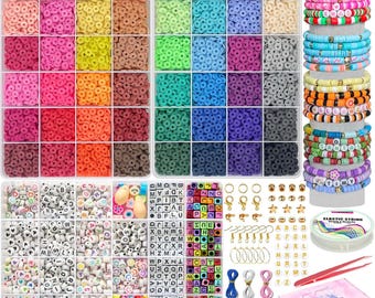 Clay 17000+PCS Jewelry Making Kit, Polymer Clay Beads For Bracelet Making Kit For Girls, Multicolor  Friendship Bracelet Making Accessories