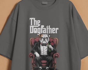 The Dogfather Bulldog T-Shirt: Funny Graphic Tee, Vintage Streetwear